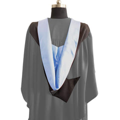 Bachelors Shape Burgon Academic Hood - Light Blue & Black - Graduation UK