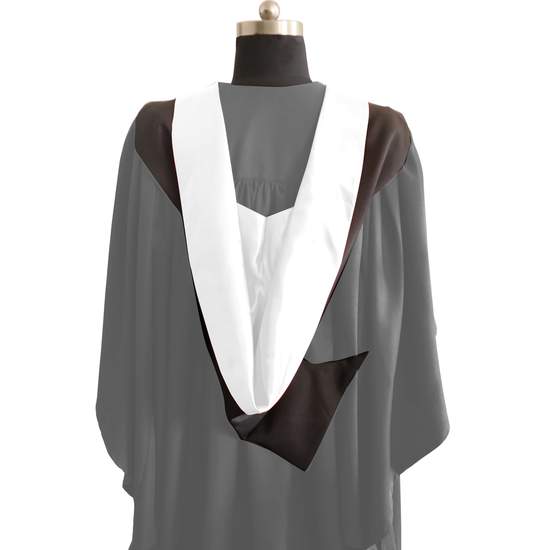 Bachelors Shape Burgon Academic Hood - White & Black - Graduation UK