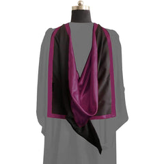 Masters Full Shape Academic Hood - Maroon & Black - Graduation UK