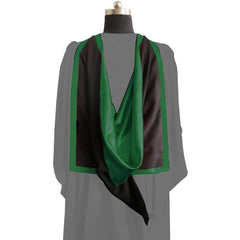 Masters Full Shape Academic Hood - Hunter Green & Black - Graduation UK
