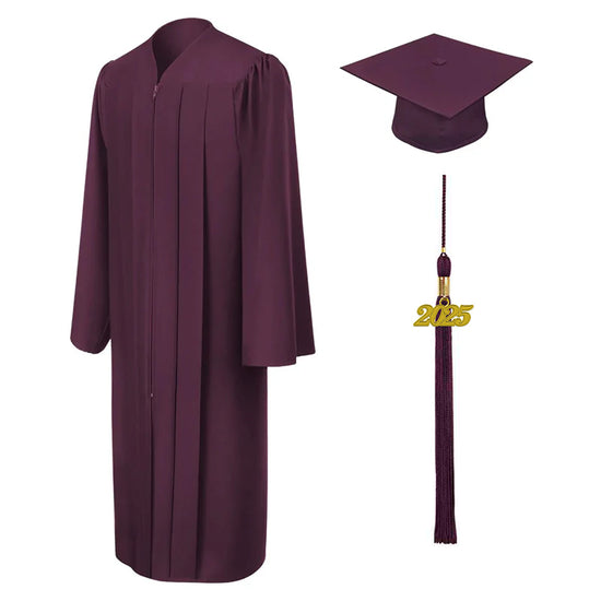 Maroon High School Cap, Gown & Tassel