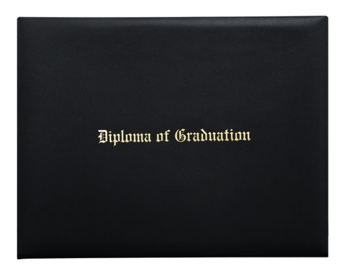 Black Imprinted Graduation Diploma Cover - Graduation UK