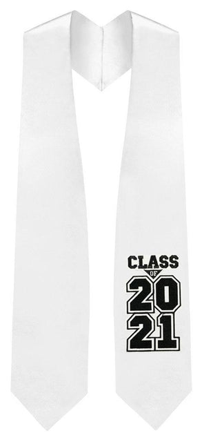 White "Class of 2021" Graduation Stole - Graduation UK