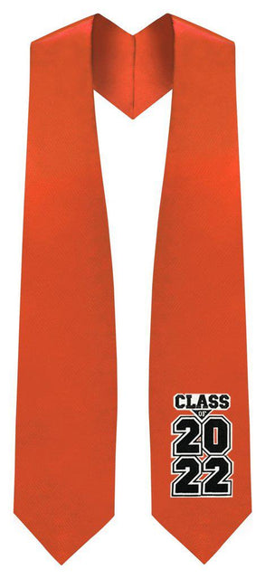 Orange "Class of 2022" Graduation Stole - Graduation UK