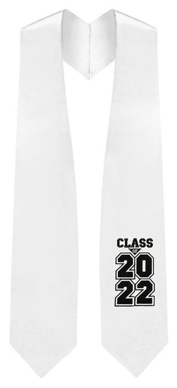 White "Class of 2022" Graduation Stole - Graduation UK