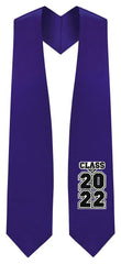 Purple "Class of 2022" Graduation Stole - Graduation UK