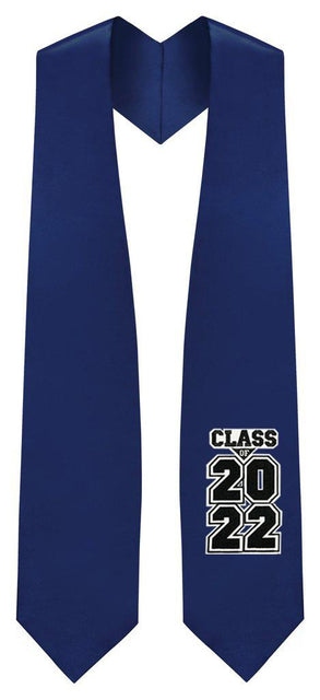 Navy "Class of 2022" Graduation Stole - Graduation UK