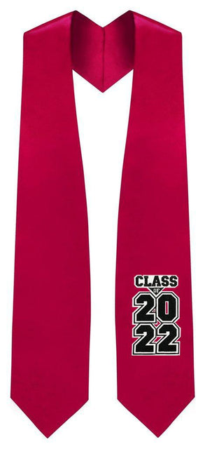 Red "Class of 2022" Graduation Stole - Graduation UK