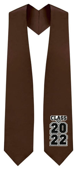 Brown "Class of 2022" Graduation Stole - Graduation UK