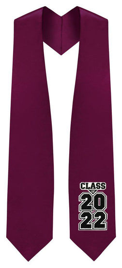 Maroon "Class of 2022" Graduation Stole - Graduation UK