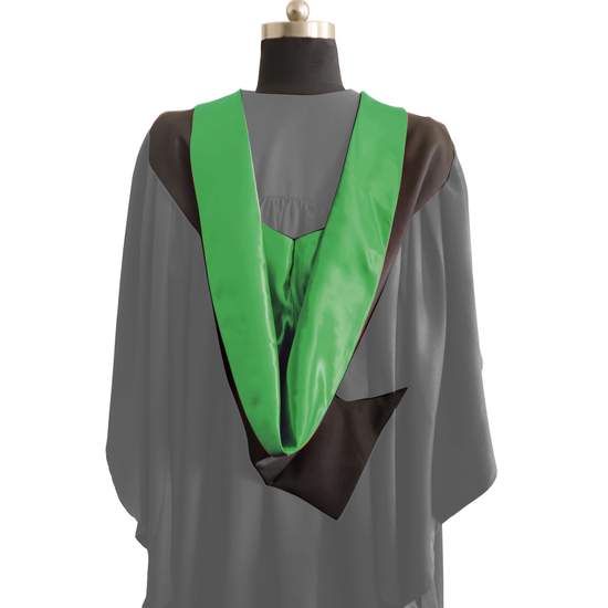 Bachelors Shape Burgon Academic Hood - Emerald Green & Black - Graduation UK