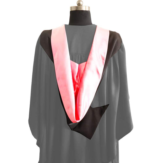 Bachelors Shape Burgon Academic Hood - Pink & Black - Graduation UK