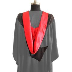 Bachelors Shape Burgon Academic Hood - Red & Black - Graduation UK