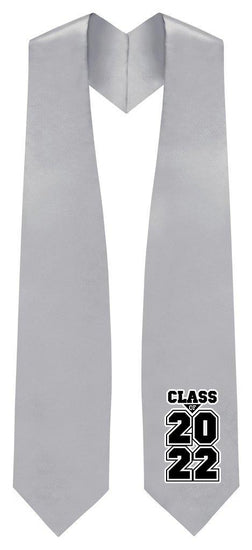 Silver "Class of 2022" Graduation Stole - Graduation UK