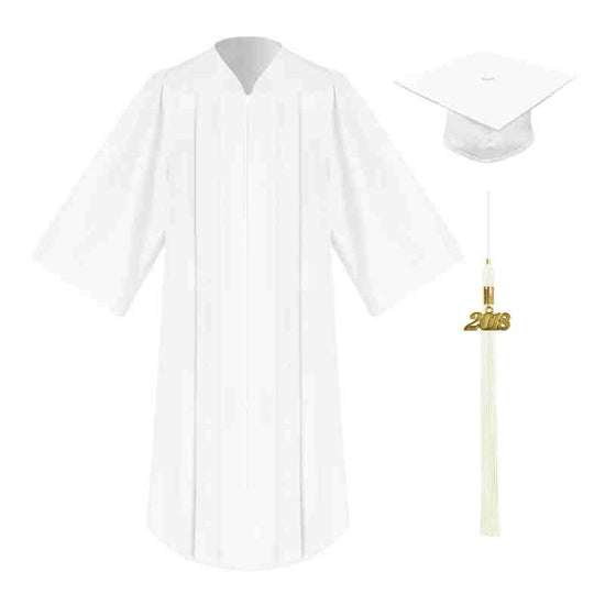 White High School Cap, Gown & Tassel - Graduation UK