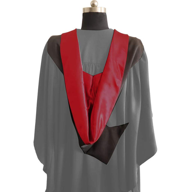 Bachelors Shape Burgon Academic Hood - Claret & Black - Graduation UK