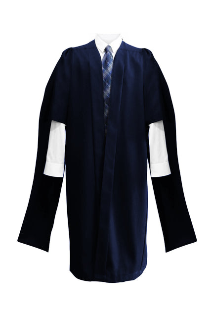Deluxe Navy Blue Masters Graduation Gown - Graduation UK