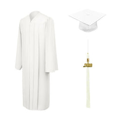 White High School Cap, Gown & Tassel - Graduation UK