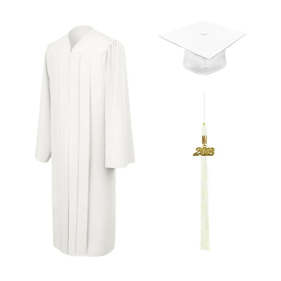 White High School Cap, Gown & Tassel - Graduation UK