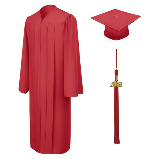 Red High School Cap, Gown & Tassel - Graduation UK