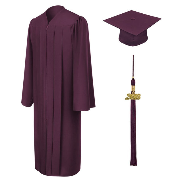 Maroon High School Cap, Gown & Tassel - Graduation UK