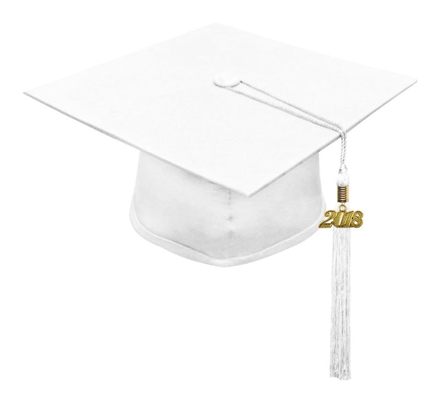 White Primary / Secondary Cap & Tassel - Graduation UK