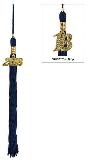 Navy Blue High School Cap, Gown & Tassel - Graduation UK