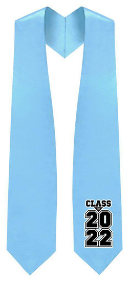 Light Blue "Class of 2022" Graduation Stole - Graduation UK