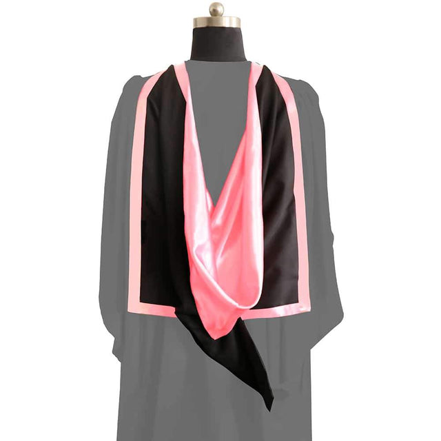 Masters Full Shape Academic Hood - Pink & Black - Graduation UK